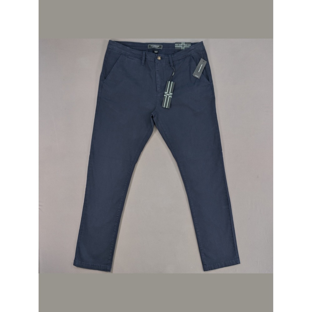 NWT Liverpool The Chino Pant Ink Blue Stretch Chinos 36x34